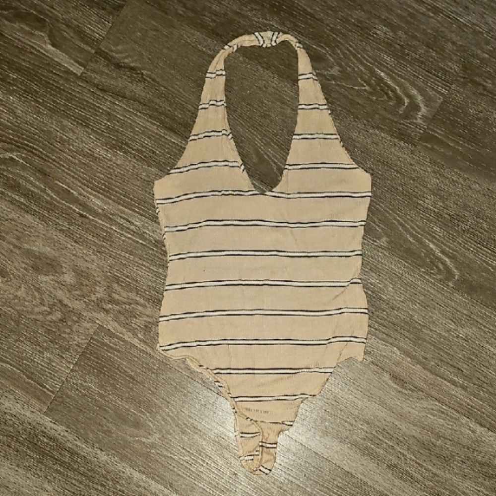 L.A. Hearts Striped Halter Neck body suit. Sz small. Great condition